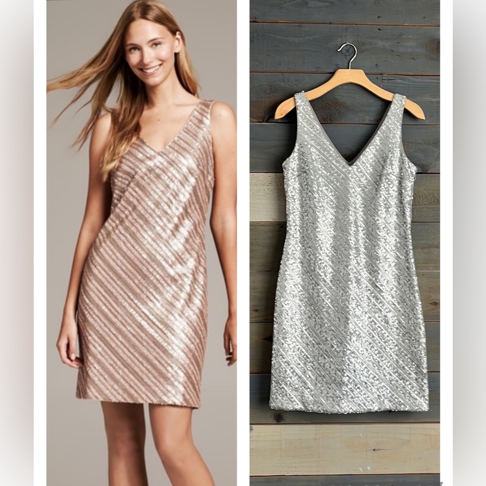 Banana Republic Rose Gold Sequin Mini Dress